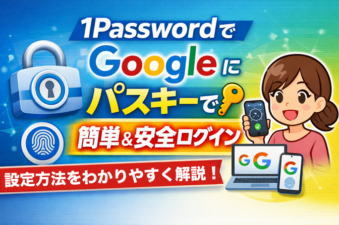 【1Password】Googleにパスキーで安全・簡単にログインする方法