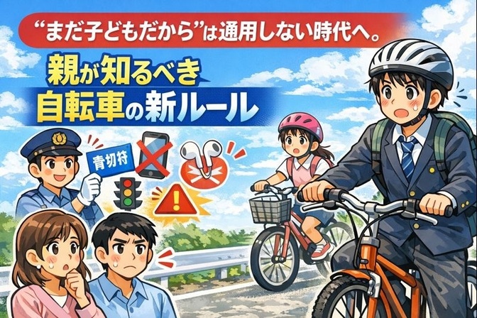 【2026年4月施行】自転車にも「青切符」導入！子どもを守るために親が知っておくべきこと