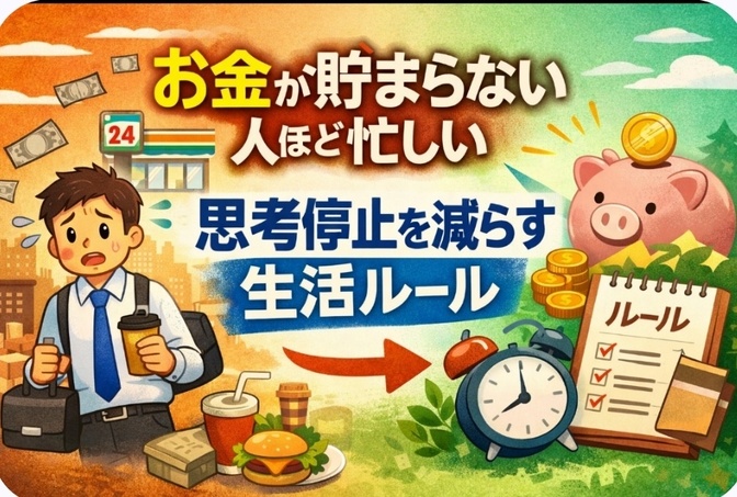 お金が貯まらない人ほど忙しい?! 思考停止を減らす生活ルール