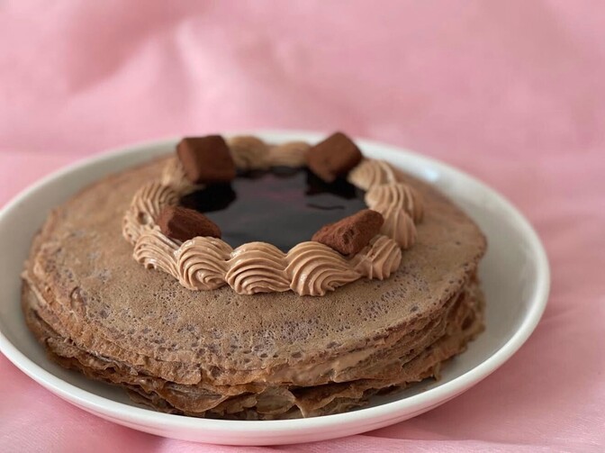 チョコレート大好き、チョコのミルクレープの作り方🍫