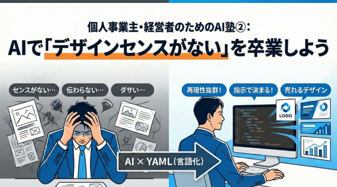  個人事業主・経営者のためのAI塾②：AIで「デザインセンスがない」を卒業しよう