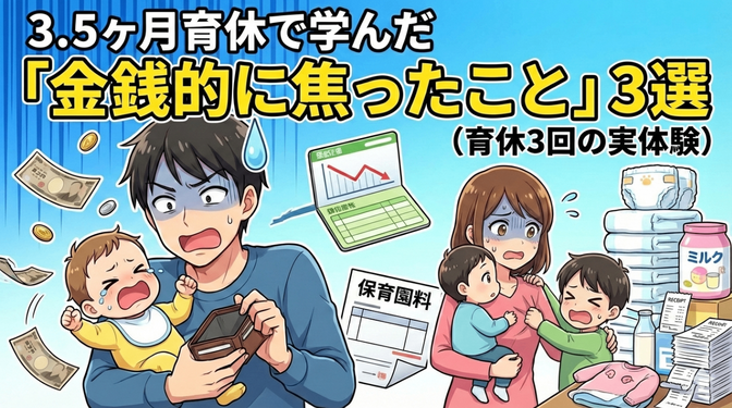 3.5ヶ月育休で学んだ「金銭的に焦ったこと」3選（育休3回の実体験）