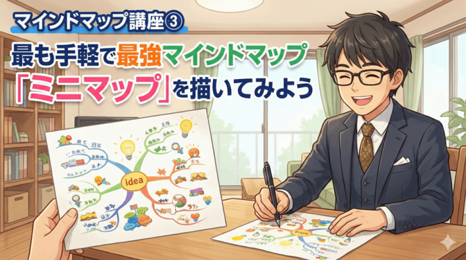 マインドマップ講座③ 最も手軽で最強マインドマップ「ミニマップ」を描いてみよう