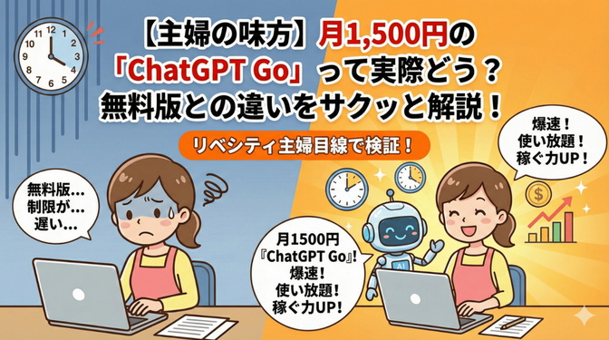 【超便利】月1500円の「ChatGPT Go」って実際どう？無料版との違いをサクッと解説！