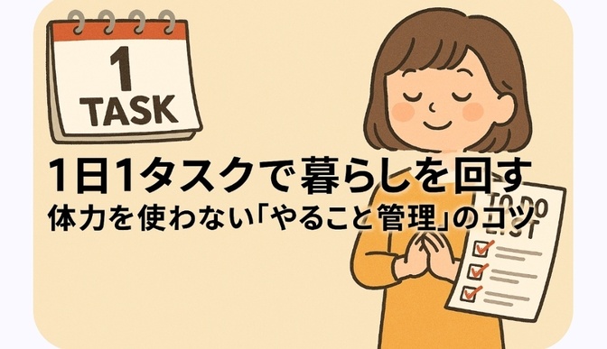 1日1タスクで暮らしを回す 体力を使わない『やること管理』のコツ