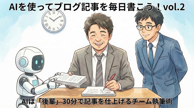 【AIを使ってブログ記事を毎日書こう！】vol.2：AIは「後輩」30分で記事を仕上げるチーム執筆術