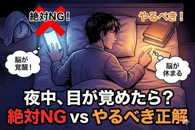 夜中に目が冴えてしまった時、絶対に「やってはいけないこと」と「やるべきこと」の判断リスト