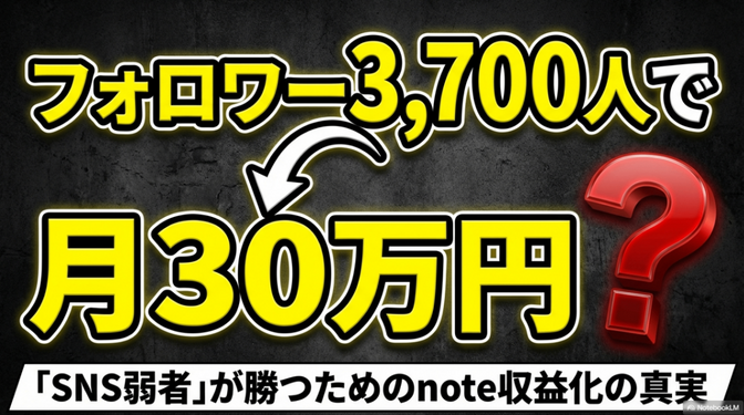 「バズ」はいらない。SNS弱者がnoteで月30万円を安定させる「設計」の正体