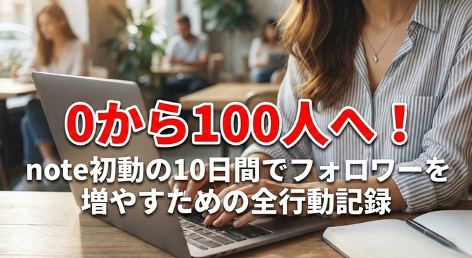 0から100人へ！note初動の10日間でフォロワーを増やすための全行動記録
