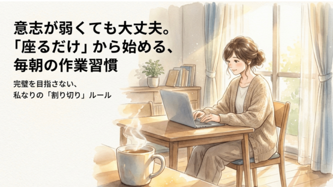意志が弱くても大丈夫。「座るだけ」から始める、毎朝の作業習慣