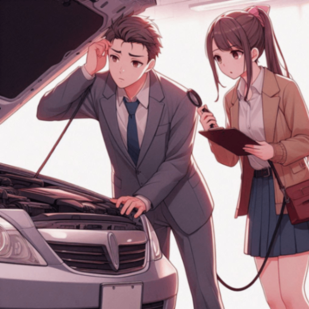 30代夫婦が車検が難しいと思っているアニメ画.png