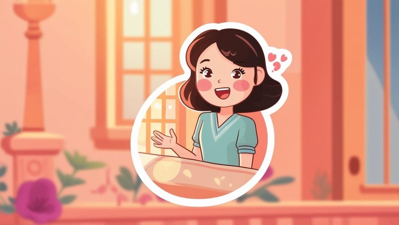 イラスト風、アジア人かわいらしい女の人、30代、驚いた顔.jpg