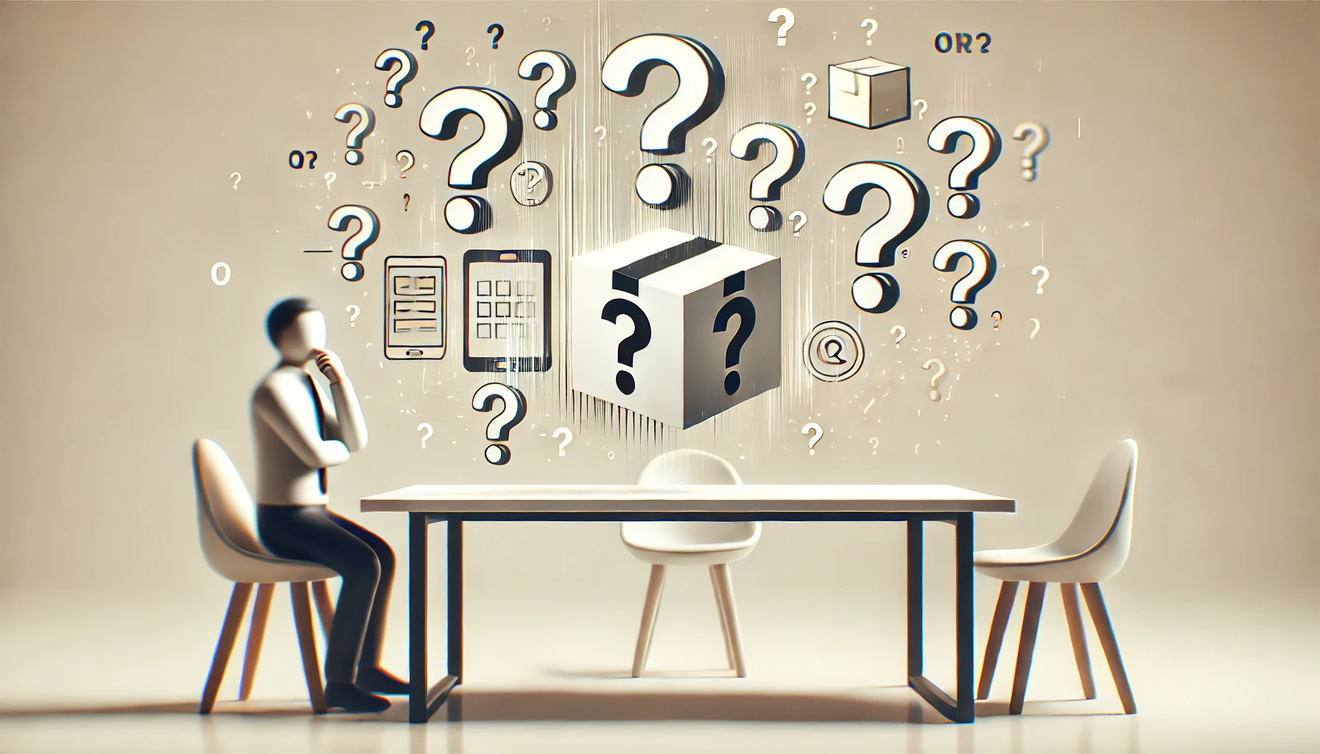 DALL·E 2025-01-18 09.56.07 - A minimalistic and visually appealing illustration of a product concept being unclear. The image features a table with abstract, blurred objects on it.jpg