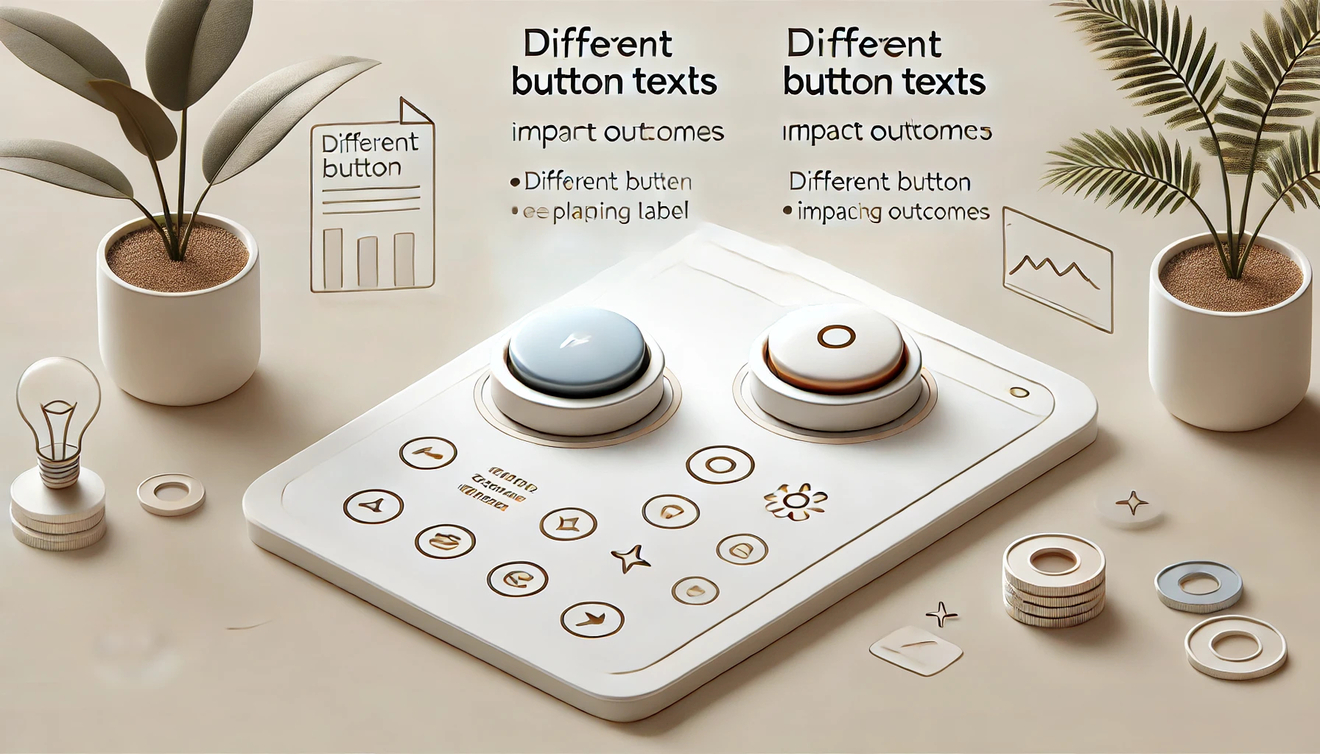 DALL·E 2025-01-25 14.12.25 - A simple and modern illustration showcasing the concept of how different button texts impact outcomes. The scene includes two contrasting buttons, one.jpg