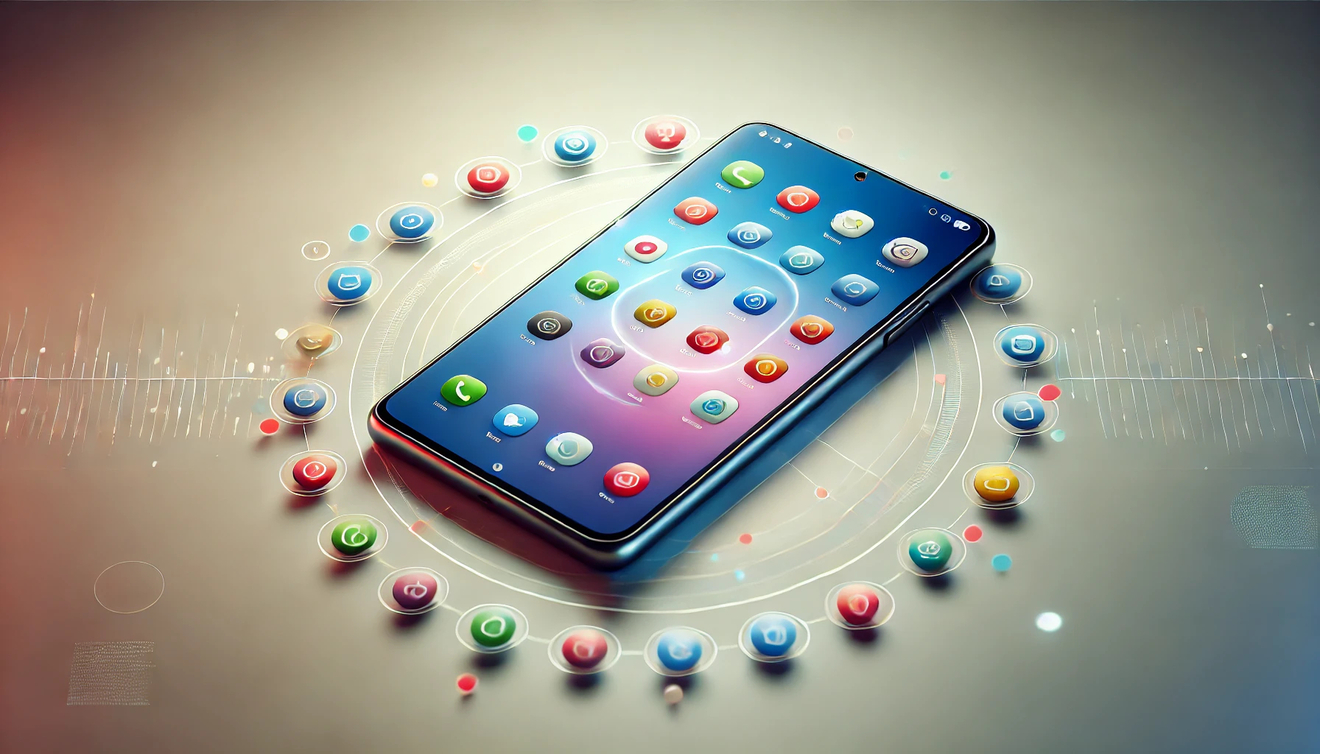 DALL·E 2025-01-26 19.38.13 - A sleek and modern smartphone on a clean, minimalistic background, symbolizing connectivity, user-centric design, and accessibility. The phone is depi.jpg