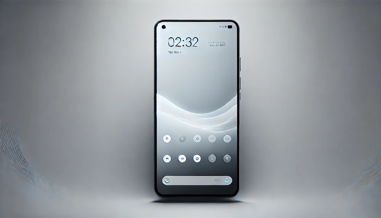 DALL·E 2025-01-26 19.39.09 - A simple and sleek design representing a smartphone interface in use, showcasing smooth gradients and a clean layout. The background is minimalist, fo.jpg