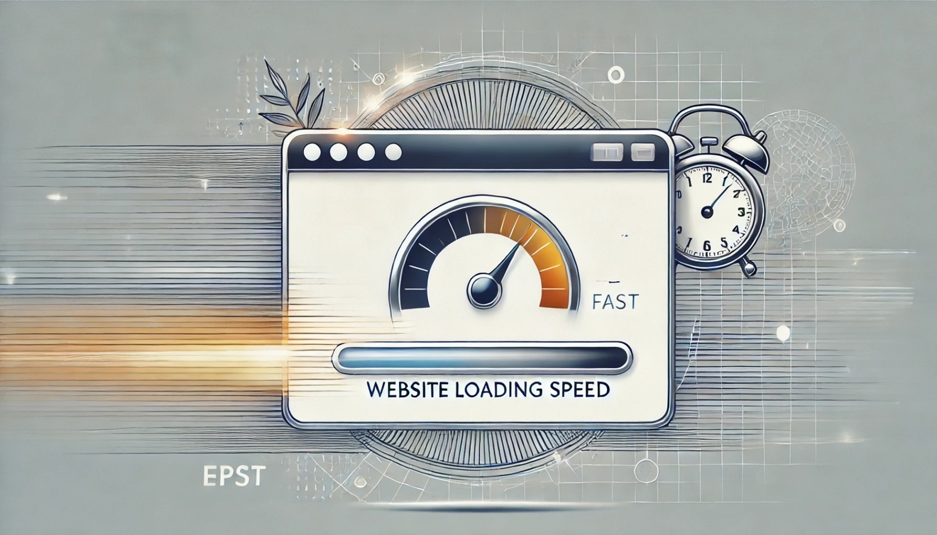 DALL·E 2025-02-04 04.49.53 - A conceptual illustration of website loading speed. A sleek web browser window with a progress bar moving quickly, symbolizing fast page load times. I.jpg