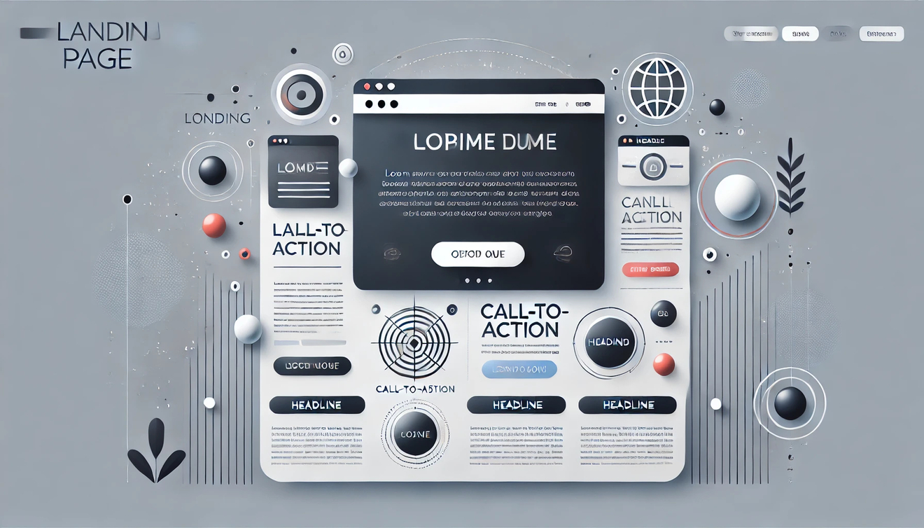 DALL·E 2025-02-07 17.32.01 - A clean and modern digital illustration of a landing page concept. The image should depict a sleek web design interface with a call-to-action button, .jpg