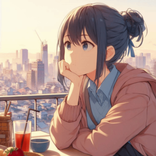 現代の日本アニメ調の難しそうに思案中の女の子.png