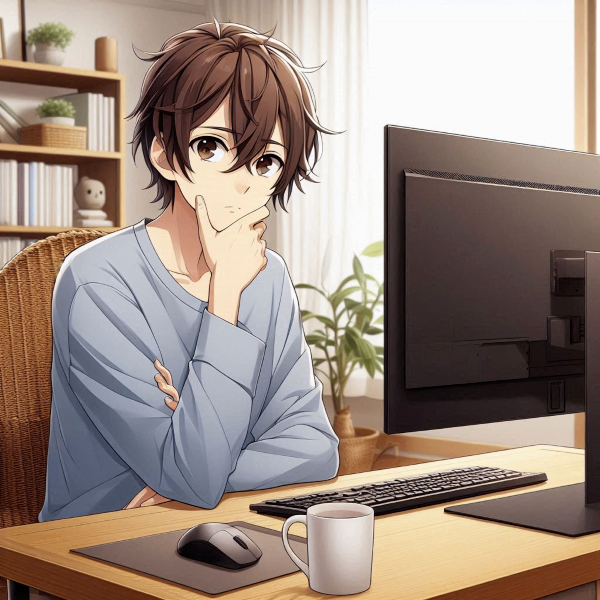 anime-style_image_of_a_man_in_his_home_living_room__sitting_in_front_of_an_open_PC__resting_his_chin_on_his_hand_and_tilting_his_head_in_a_puzzled_or_thoughtful_manner.png