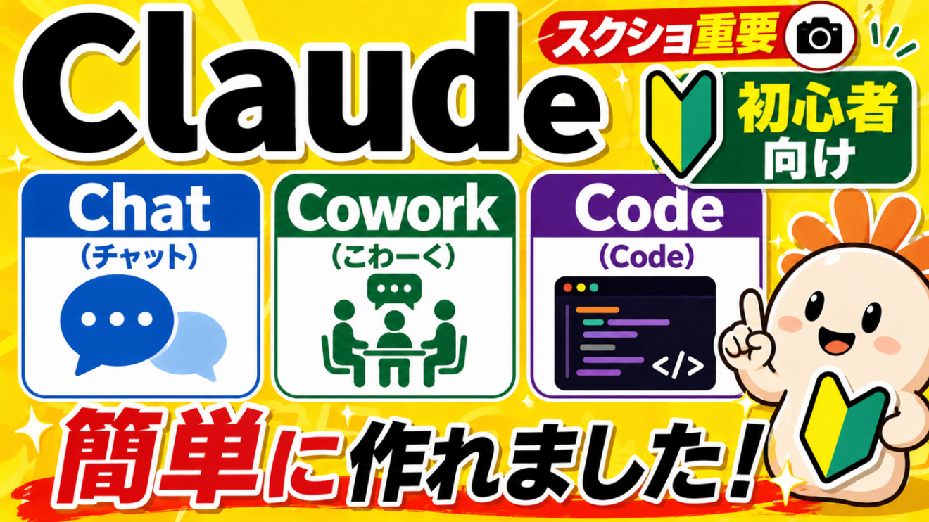 1分で読めます。初心者向け🔰ChatとCoworkとCode何が違うの？便利なスクショを使おう！｜リベシティノウハウ図書館