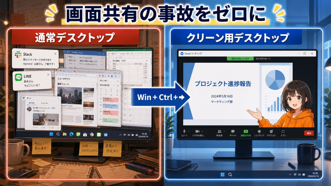 脱・ついで吸い込まれ】仮想デスクトップで「集中部屋」を作る小ワザ