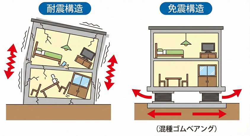免震構造の解説図