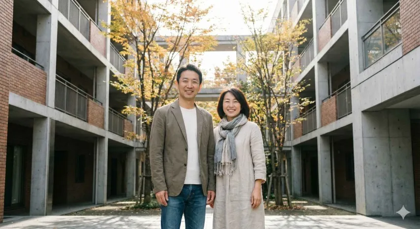 福岡市内の住宅街に建つマンションと戸建て