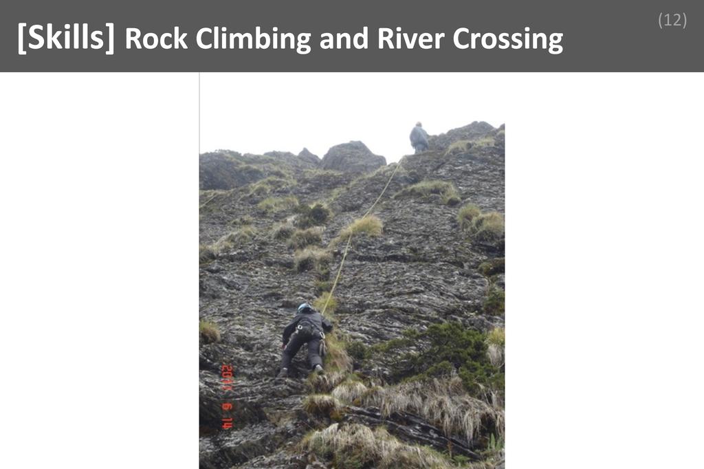 ### Rock Climbing and River Crossing Image