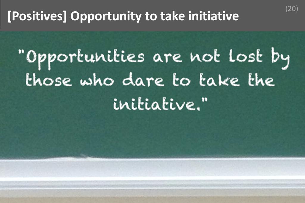 ### Opportunity to take initiative Image