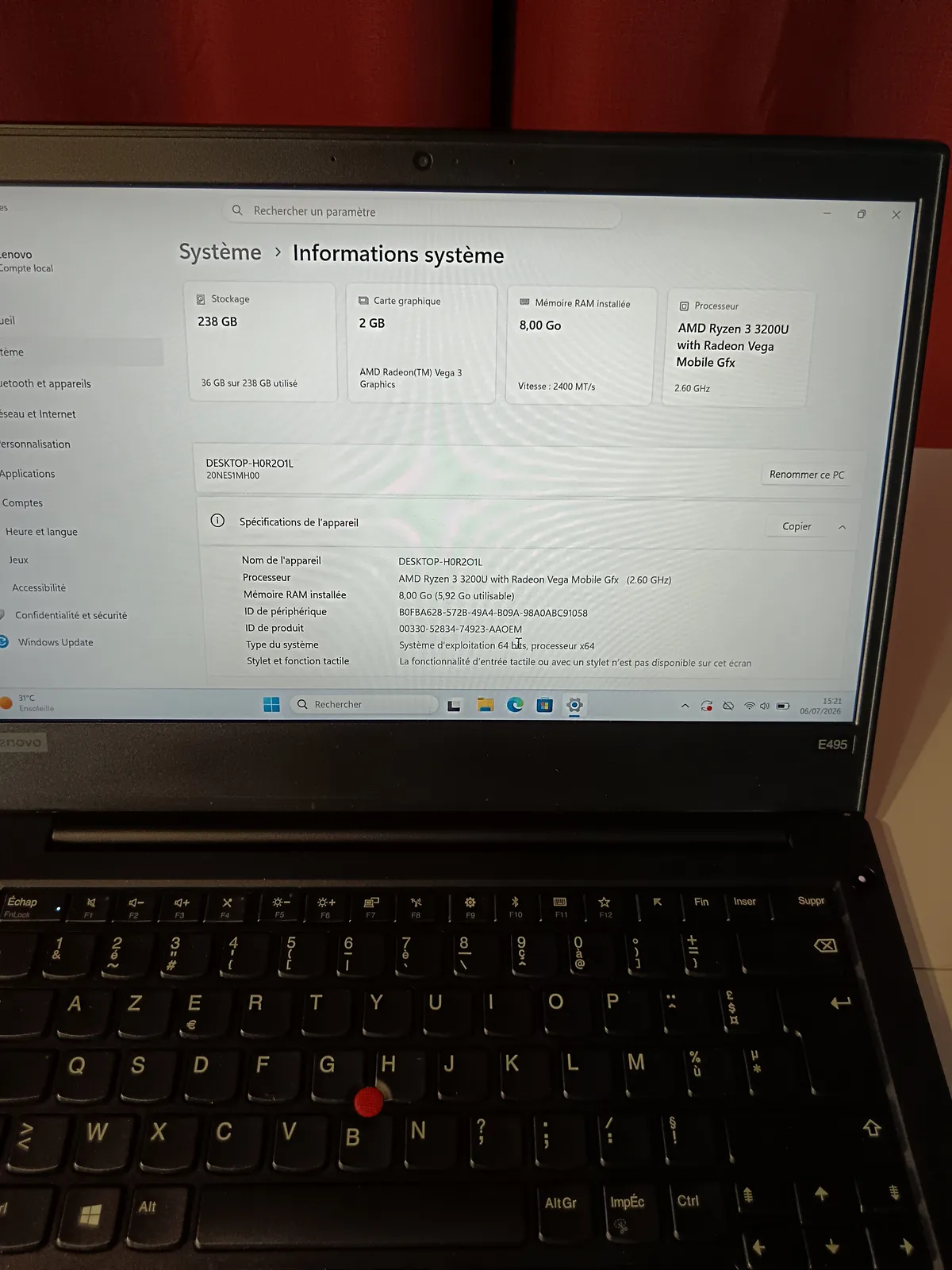 Lenovo ThinkPad E495 - Galerie photo 5