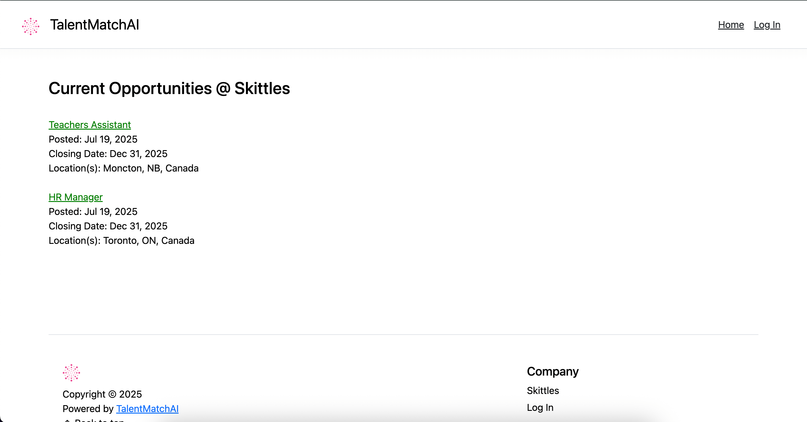 Custom Jobs Site for Organization