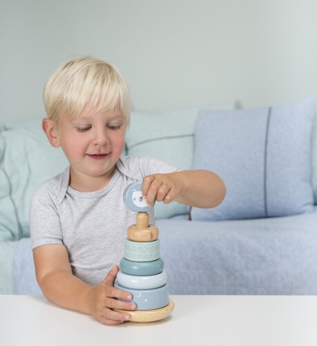 Little Dutch Tuimelringpiramide blauw