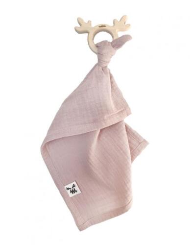 Malomi Kids - Teether/Muslin Cuddly Toy Dusty Pink