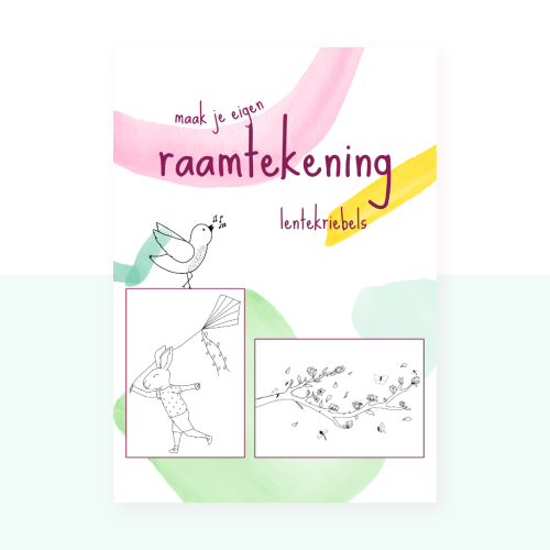 Raamtekening met stift - lentekriebels