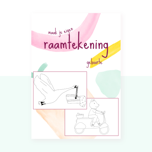 Raamtekening met stift - geboorte