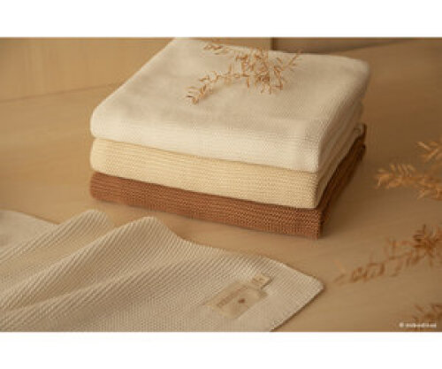 Nobodinoz So natural knitted baby blanket Natural