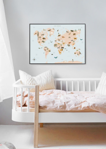 Poster, World Map Animal