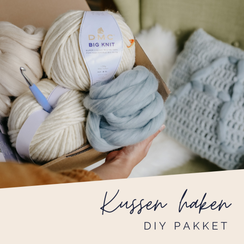 DIY pakket cosy kussen haken - Online met DIY pakket -...