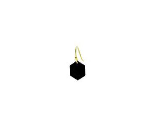 oorbEllen mix&match zeshoekje zwart korte hanger goud