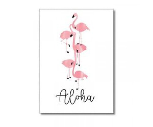 Postkaart Aloha flamingo