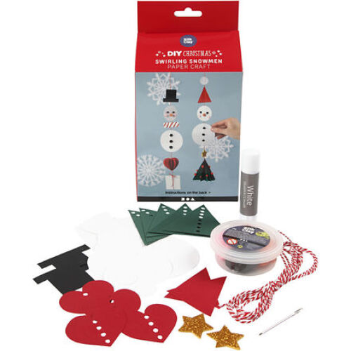 Dansende sneeuwpoppen, karton met decoratie, 1set