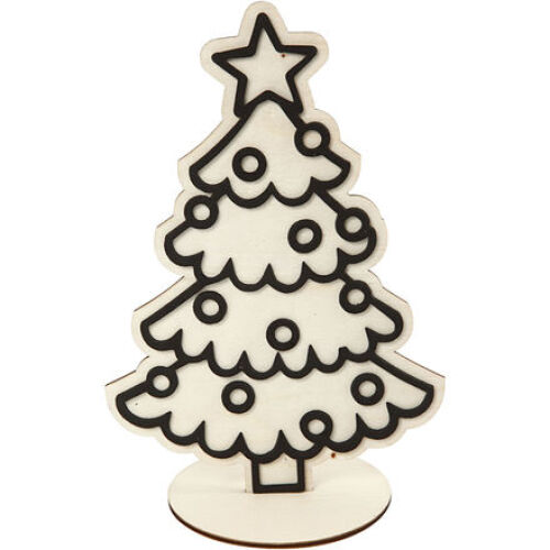 Figuur om te decoreren, kerstboom, h: 19,5 cm, 1stuk