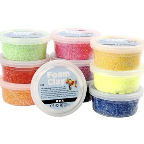 Foam clay  basispakket 10 x 35 gr + 5 isomooi basisfiguurtjes