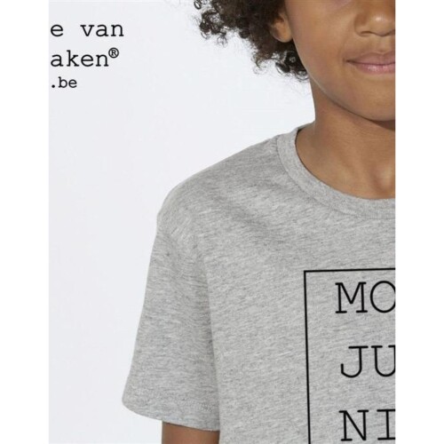 T-shirt 'Moet Just Niks' - Jongen/Grijs