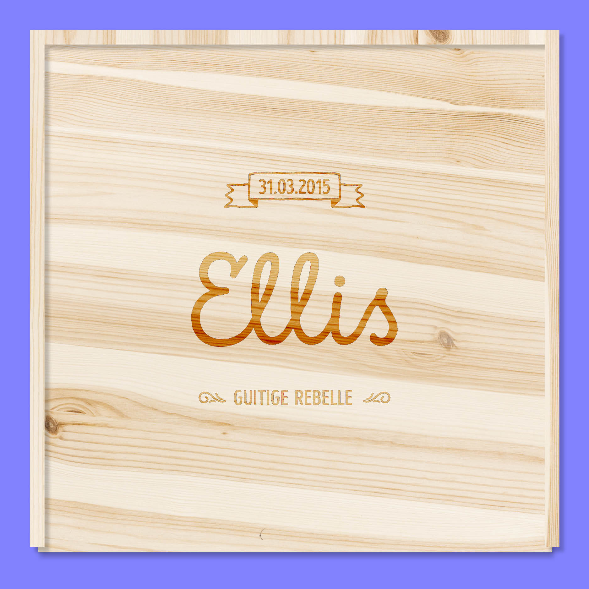 Gepersonaliseerde houten doos // naam, datum, fijne quote