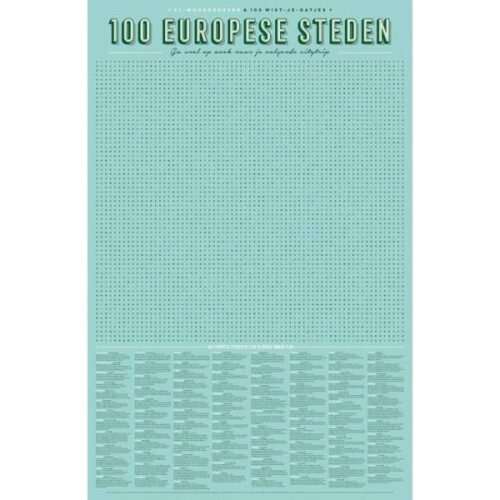 Woordzoeker 100 Europese steden (XL spelposter) – Stratier