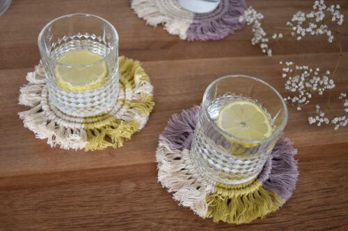 Macramé plantenhanger en/of coasters