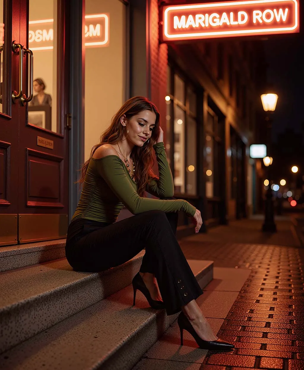 Fashion look: Emerald Emerald Elegance Evening Outfit