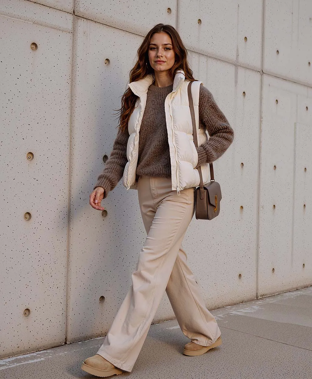 Alpaca Mix Knit & Wide Leg Palazzo Outfit